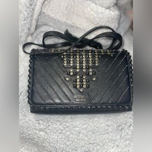 Victoria Secret Black Golden Shimmer Crossbody Bag